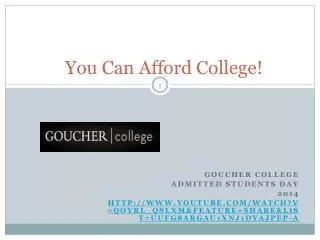 You Can Afford College!