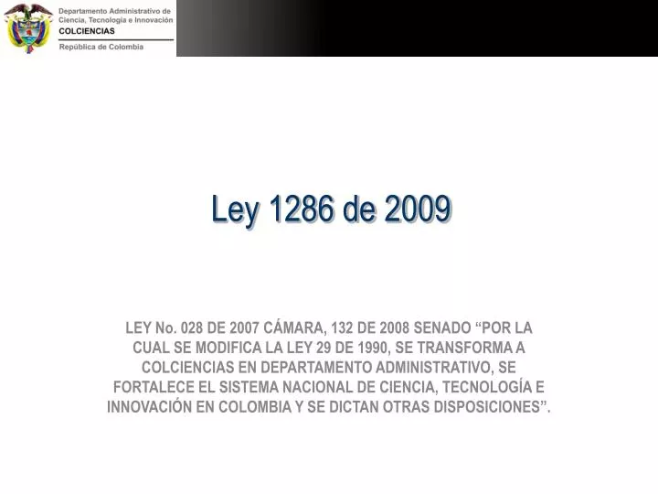 ley 1286 de 2009