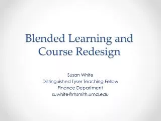 Blended Learning and Course Redesign