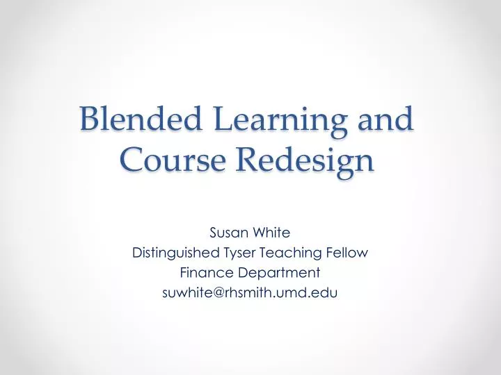 blended learning and course redesign