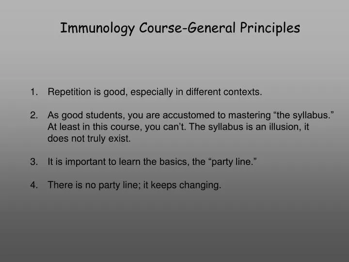 immunology course general principles