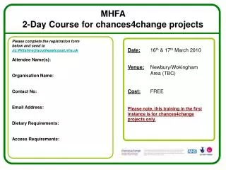 MHFA 2-Day Course for chances4change projects