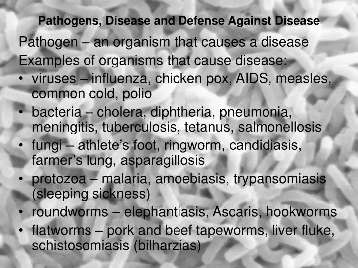 pathogens disease and defense against disease