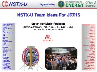 NSTX-U Team Ideas For JRT15