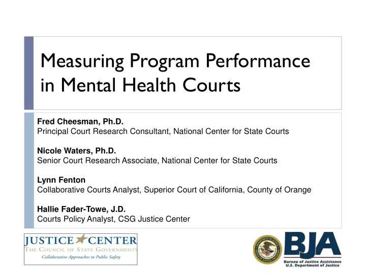 measuring program performance in mental health courts