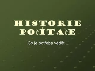 historie po ta e