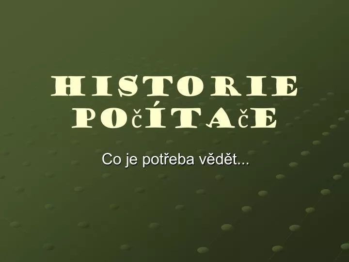 historie po ta e