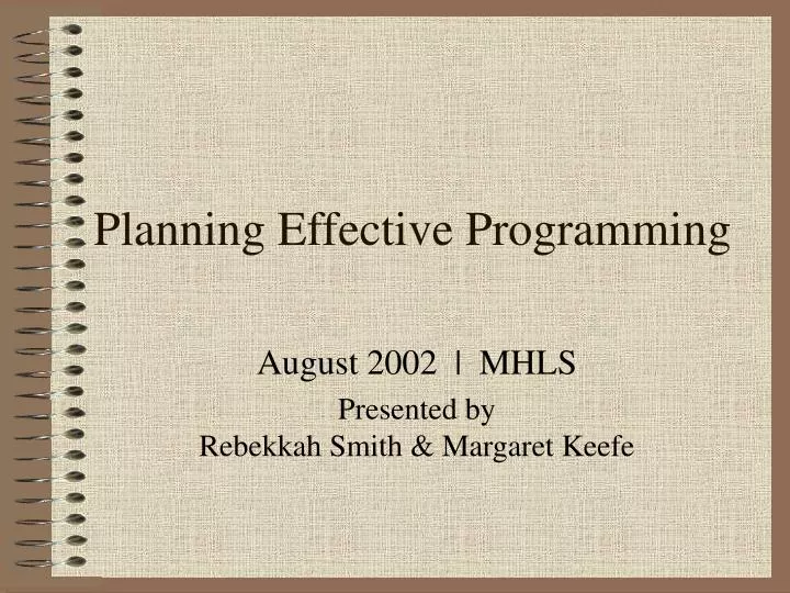 planning effective programming