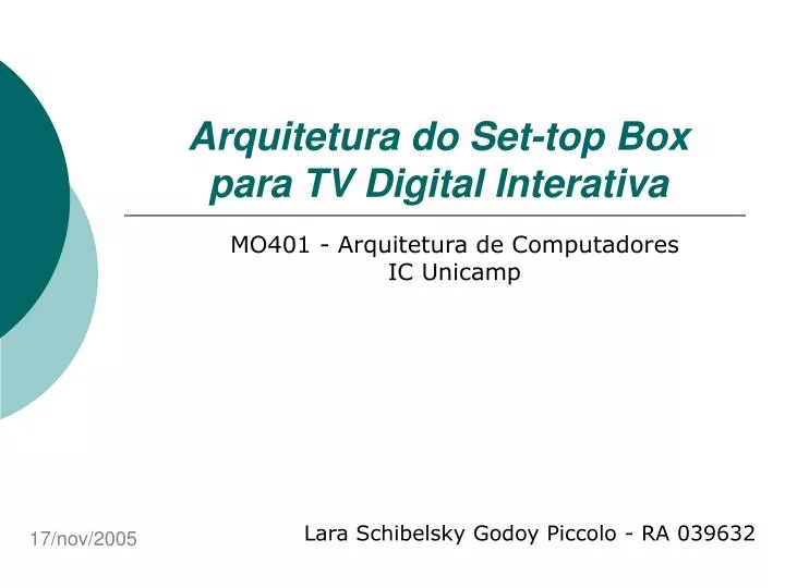 arquitetura do set top box para tv digital interativa