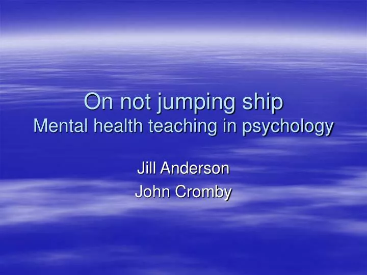 on not jumping ship mental health teaching in psychology