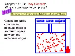 Chapter 14.1 #1 Key Concept : Why is a gas easy to compress?
