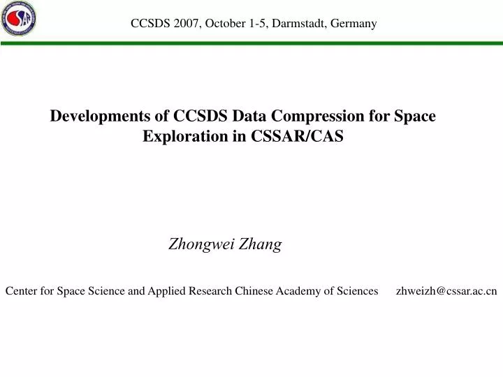 developments of ccsds data compression for space exploration in cssar cas