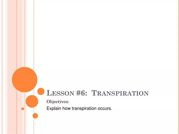 lesson 6 transpiration