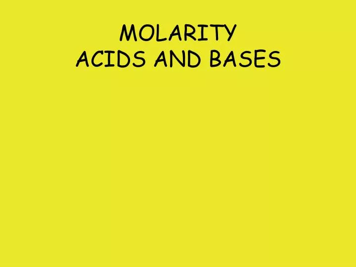 molarity acids and bases