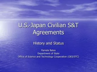 U.S.-Japan Civilian S&amp;T Agreements
