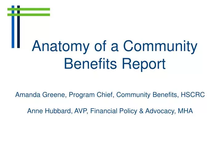 amanda greene program chief community benefits hscrc anne hubbard avp financial policy advocacy mha