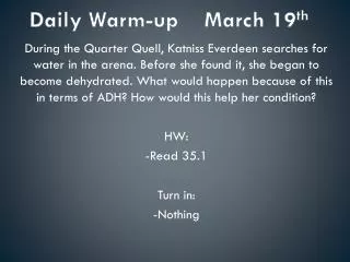 Daily Warm-up March 19 th