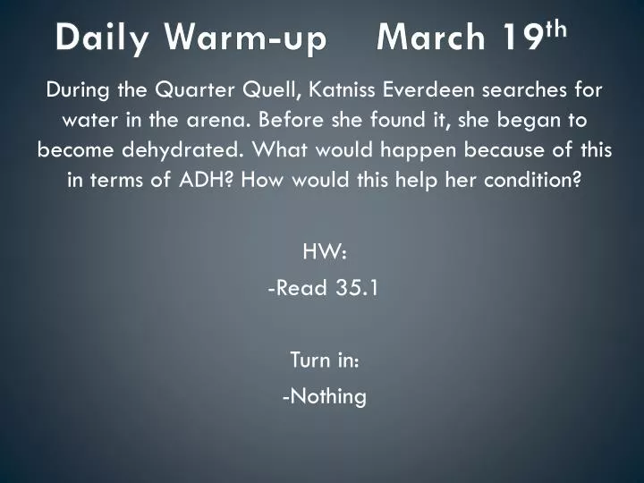 daily warm up march 19 th