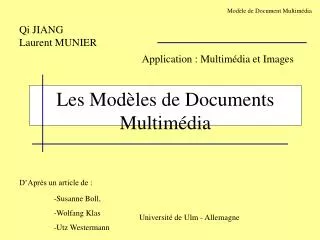 les mod les de documents multim dia