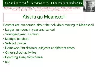 aistriu go meanscoil