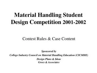 Material Handling Student Design Competition 2001-2002