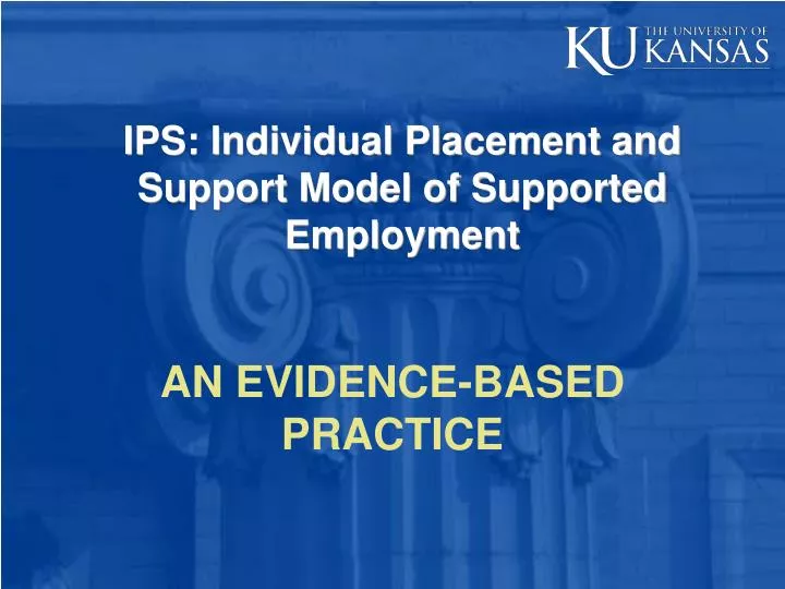 ips individual placement and support model of supported employment