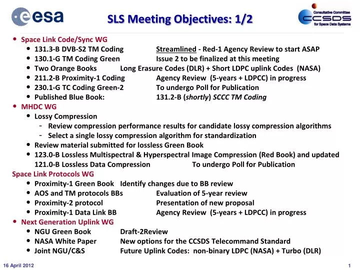 sls meeting objectives 1 2