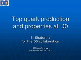 Top quark production and properties at D0