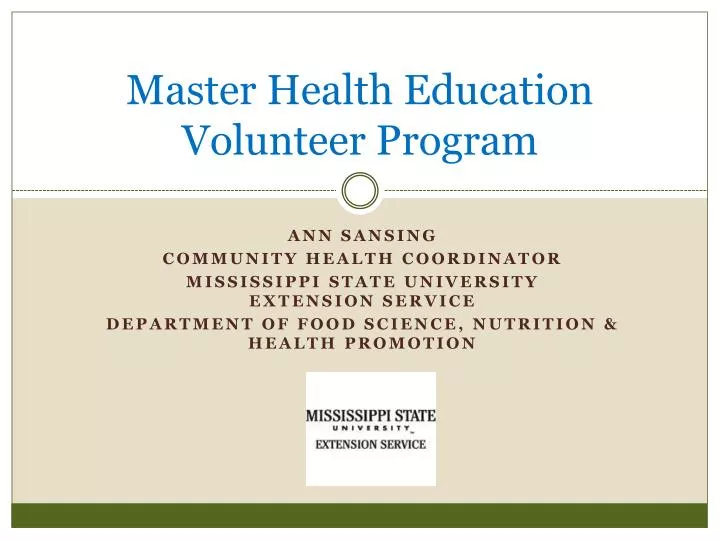 master health education volunteer program