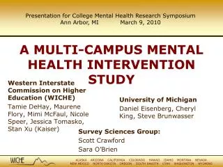 A multi-campus MENTAL HEALTH intervention study
