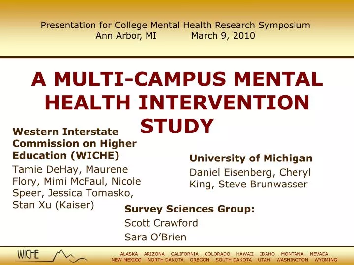 a multi campus mental health intervention study