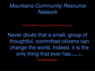 Mountains Community Resource Network