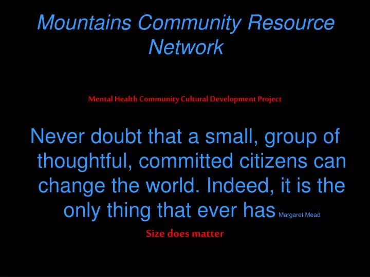 mountains community resource network