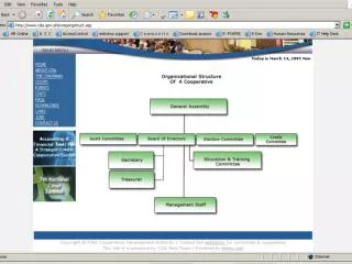 ORGANIZATIONAL STRUCTURE OF A COOPERATIVE