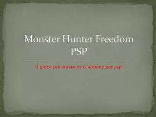 monster hunter freedom psp