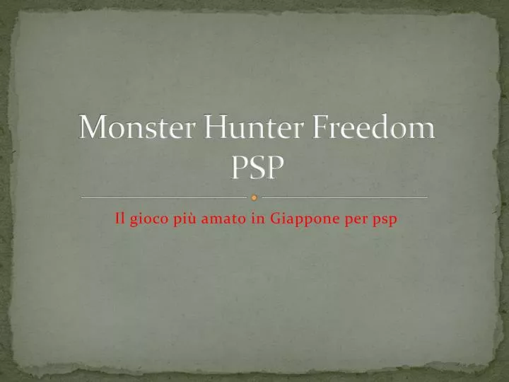 monster hunter freedom psp
