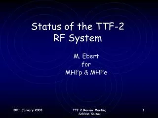 Status of the TTF-2 RF System