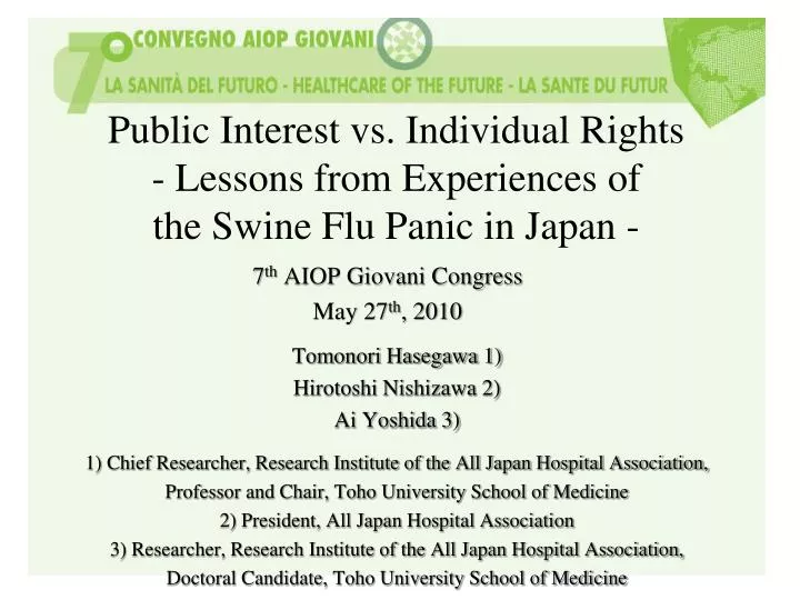 public interest vs individual rights lessons from experiences of the swine flu panic in japan