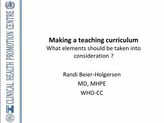 Making a teaching curriculum What elements should be taken into consideration ?