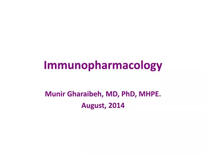 immunopharmacology