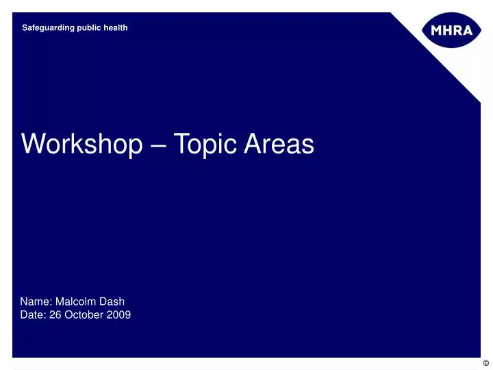 workshop topic areas