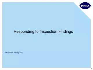 Responding to Inspection Findings