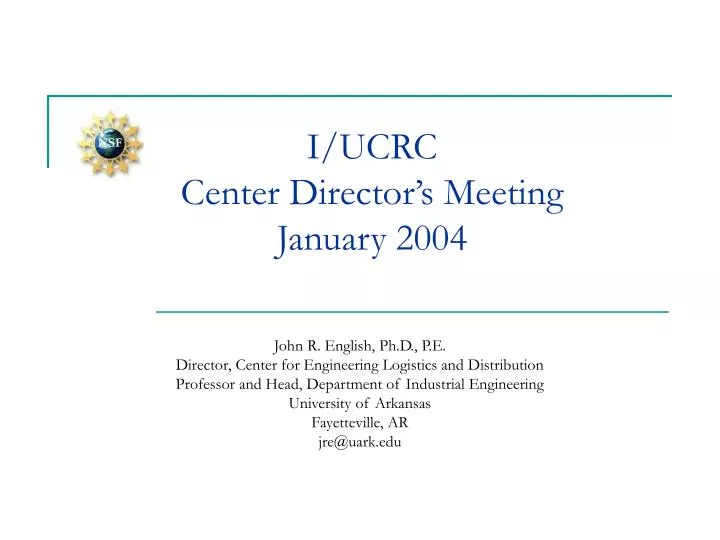 i ucrc center director s meeting january 2004