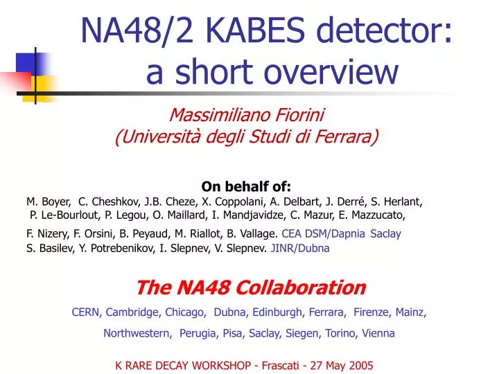 na48 2 kabes detector a short overview