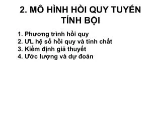 2 m h nh h i quy tuy n t nh b i