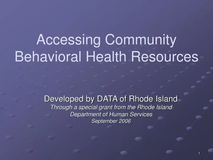 accessing community behavioral health resources