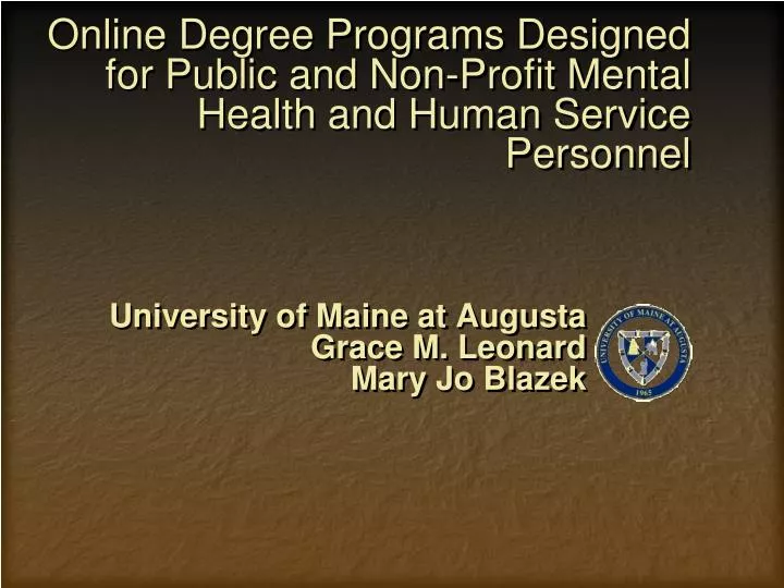 online degree programs designed for public and non profit mental health and human service personnel