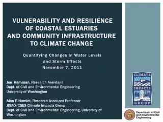 Quantifying Changes in Water Levels and Storm Effects November 7, 2011