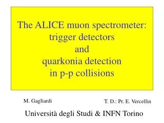 The ALICE muon spectrometer: trigger detectors and quarkonia detection in p-p collisions