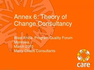Annex 6: Theory of Change Consultancy